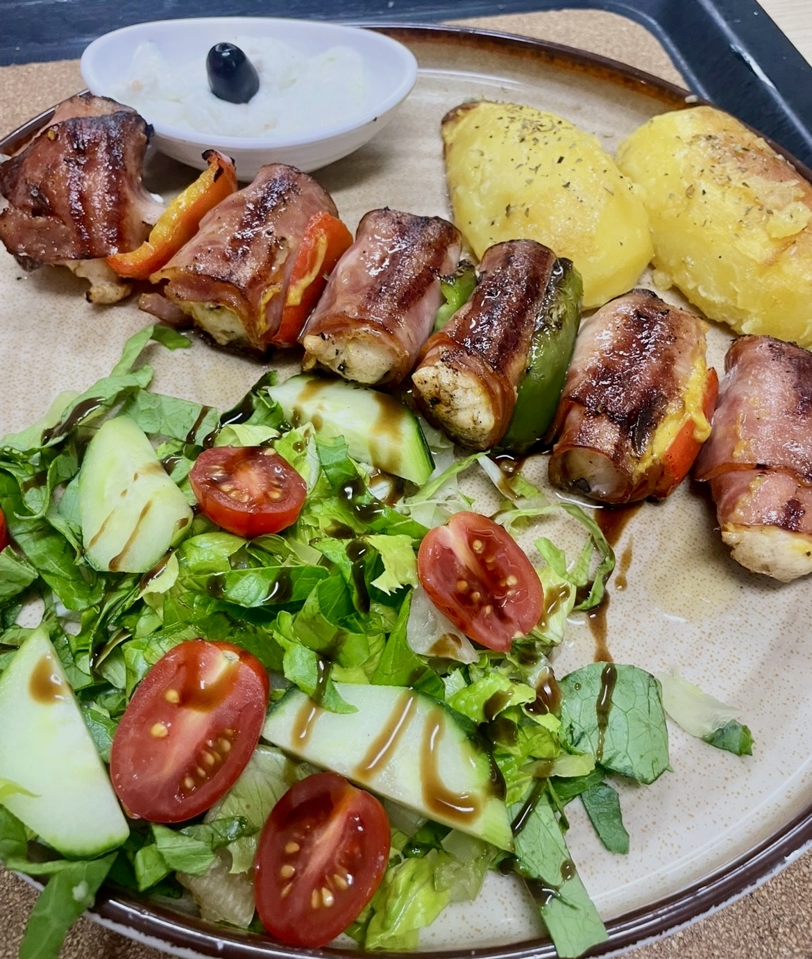 Chicken Souvlaki with Bacon